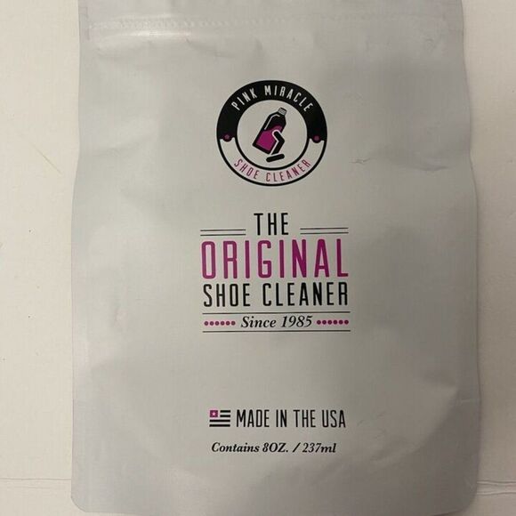 Pink Miracle Shoe Cleaner & Brush Kit 8 oz. Sneaker Fabric & Sole Cleaning - NEW - Picture 3 of 6